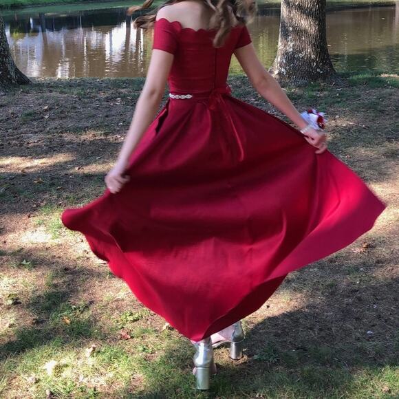 B. Darlin High Low Red Prom Homecoming Dress 5/6 - Picture 6 of 6
